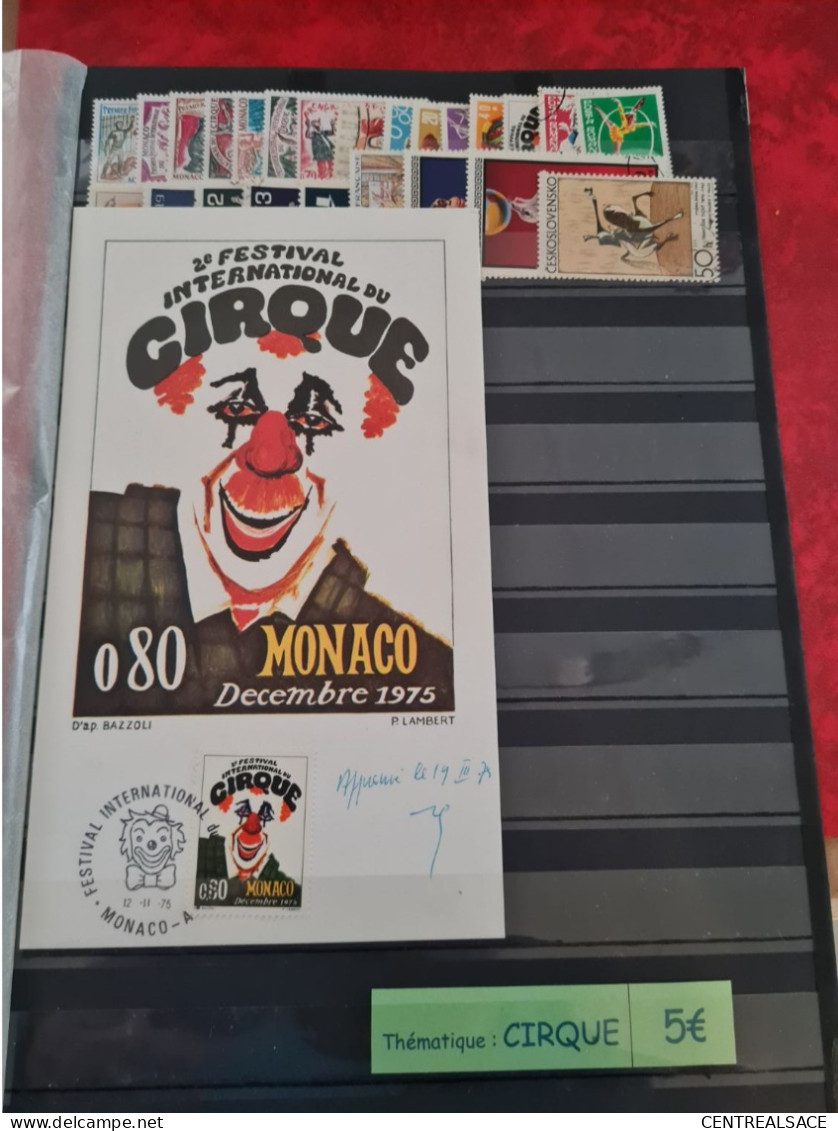 LOT TIMBRES THEMATIQUE CIRQUE - Collections (sans Albums)