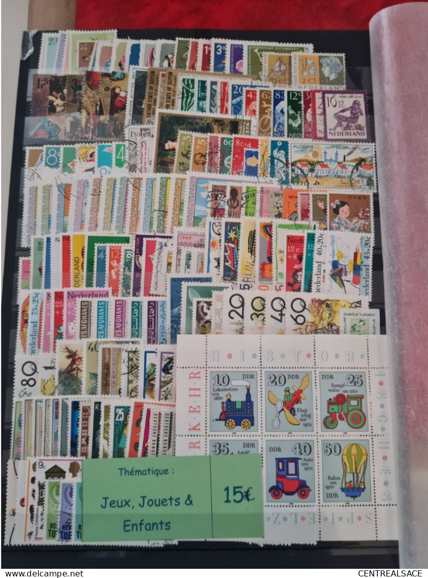 LOT TIMBRES THEMATIQUE JEUX JOUETS ENFANTS - Collections (without Album)