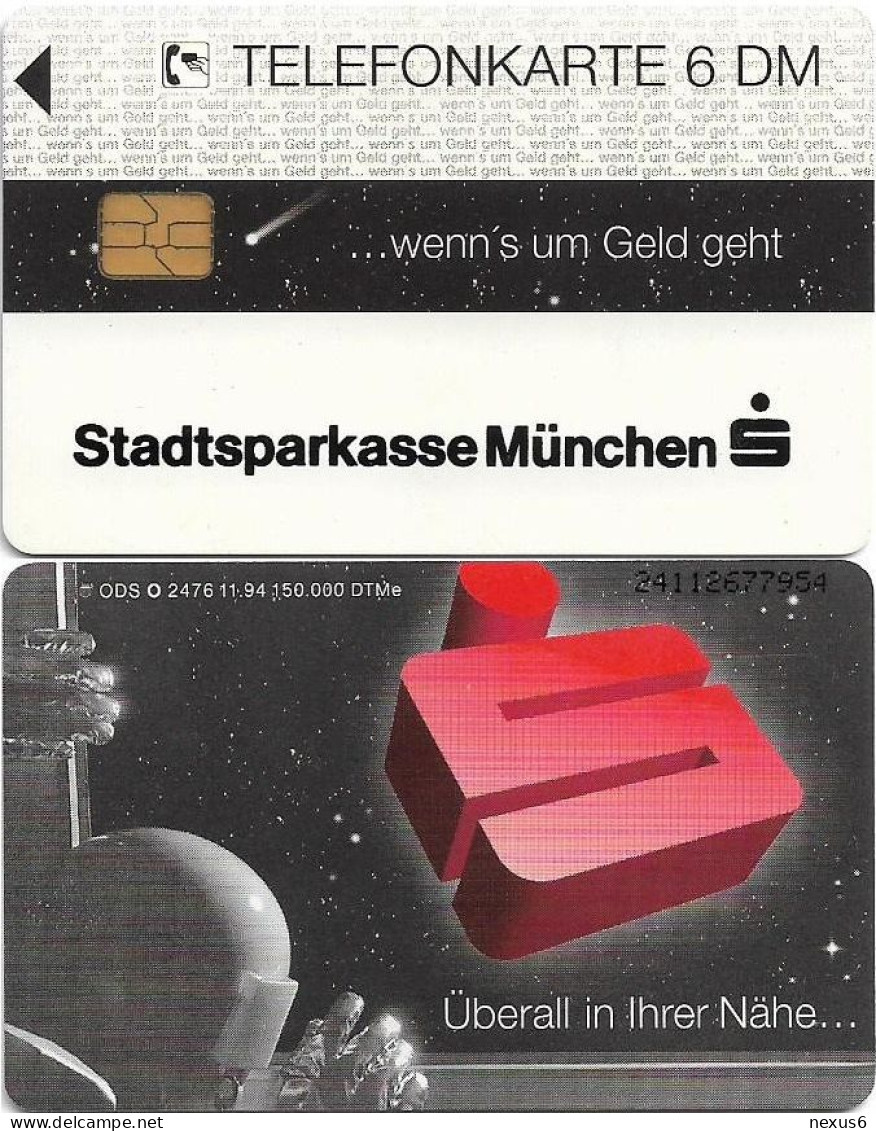 Germany - Sparkasse Astronaut (Overpint 'Stadtsparkasse München' - GLOSSY) - O 2476 - 11.1994, 6DM, Used - O-Reeksen : Klantenreeksen