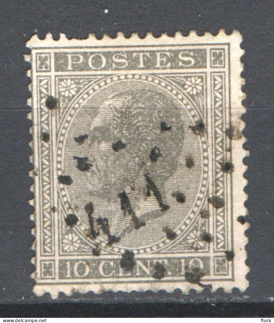 België OCB17 Gestempeld Pt411 Jette COBA €25 - 1865-1866 Profil Gauche