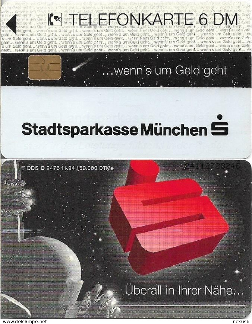 Germany - Sparkasse Astronaut (Overpint 'Stadtsparkasse München' Landsp. Schenefeld- MATT) - O 2476 - 11.1994, 6DM, Used - O-Reeksen : Klantenreeksen
