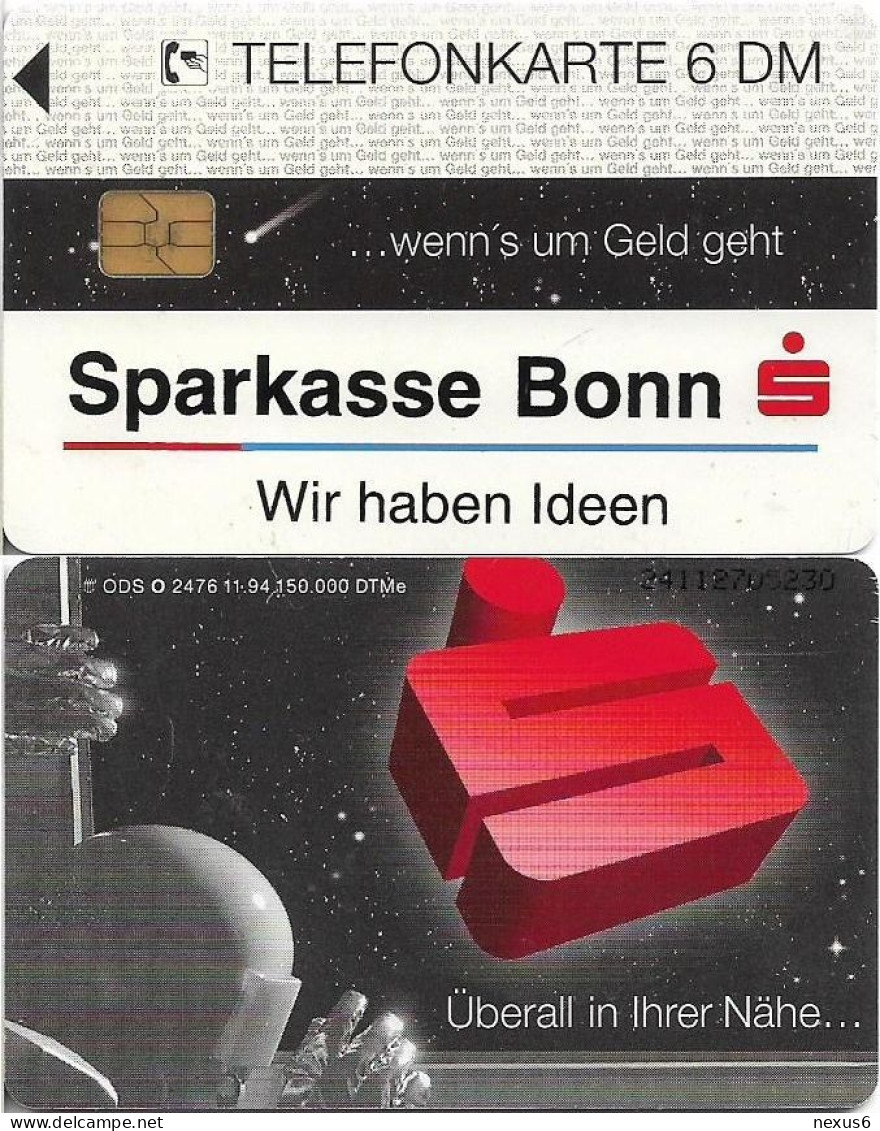 Germany - Sparkasse Astronaut (Overpint 'Sparkasse Bonn') - O 2476 - 11.1994, 6DM, Used - O-Series: Kundenserie Vom Sammlerservice Ausgeschlossen