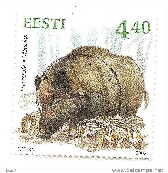 Wild Animal Estonia , Estland  2002  Stamp Estonian Wildlife Wild Boar Used ( 0 ) - Estonie