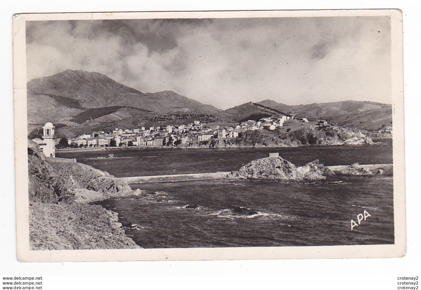 66 BANYULS N°15 Le Jetée Et Le Cap Doune VOIR DOS Postée à Amélie Les Bains En 1950 - Banyuls Sur Mer