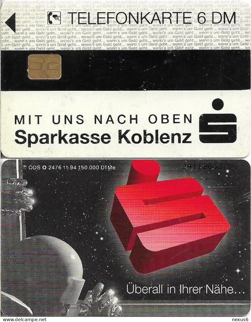 Germany - Sparkasse Astronaut (Overpint 'Sparkasse Koblenz') - O 2476 - 11.1994, 6DM, Used - O-Series: Kundenserie Vom Sammlerservice Ausgeschlossen