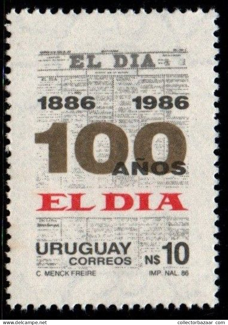 1986 Uruguay El Dia Newspaper Centenary #1215 ** MNH - Uruguay