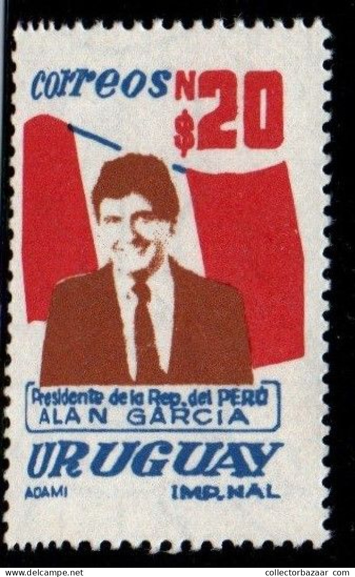 1986 Uruguay State Visit Of President Alan Garcia Peruvian Flag #1216 ** MNH - Uruguay