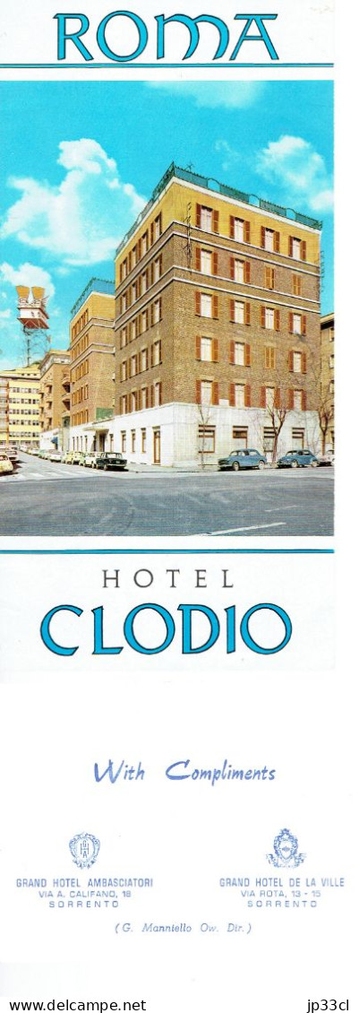 Souvenirs D'un Séjour à L'Hôtel Clodio, Rome (1974) - Toeristische Brochures