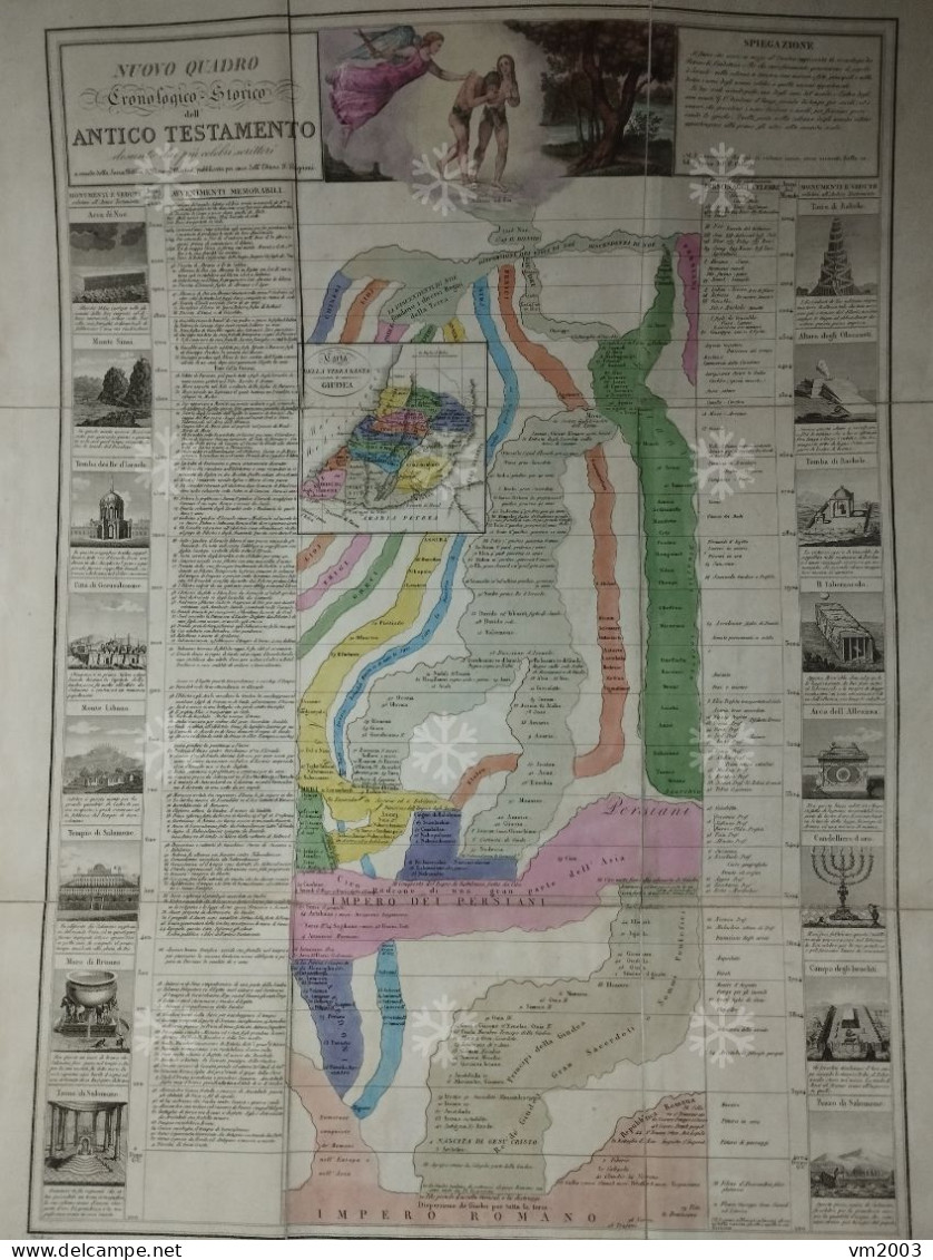 Big Plate New Historical Chronological Framework Of The Old Testament- Israel Palestina Jerusalem. 83x57 Cm. - Wereld