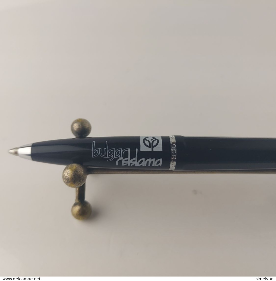 Vintage Ballograf Epoca Ballpoint Pen Black Chrome Trim Made In Sweden #5525 - Lapiceros