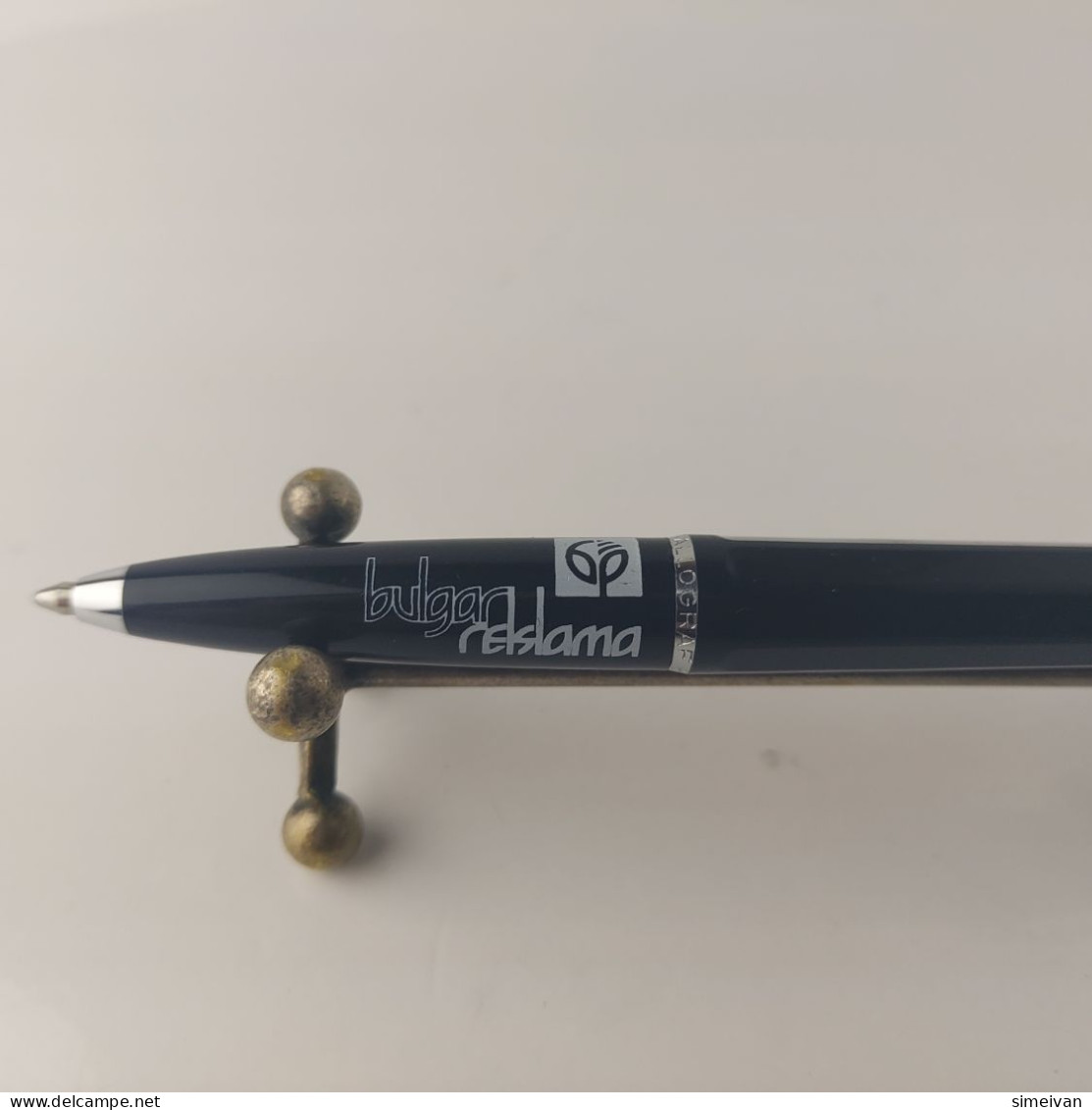 Vintage Ballograf Epoca Ballpoint Pen Black Chrome Trim Made In Sweden #5525 - Stylos