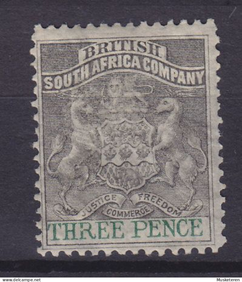 British South Africa Company 1892/94 Mi. 18, 3 Penny Grau/grün Wappen ERROR Variety In  'R' In THREE, MH* (3 Scans) - Unclassified