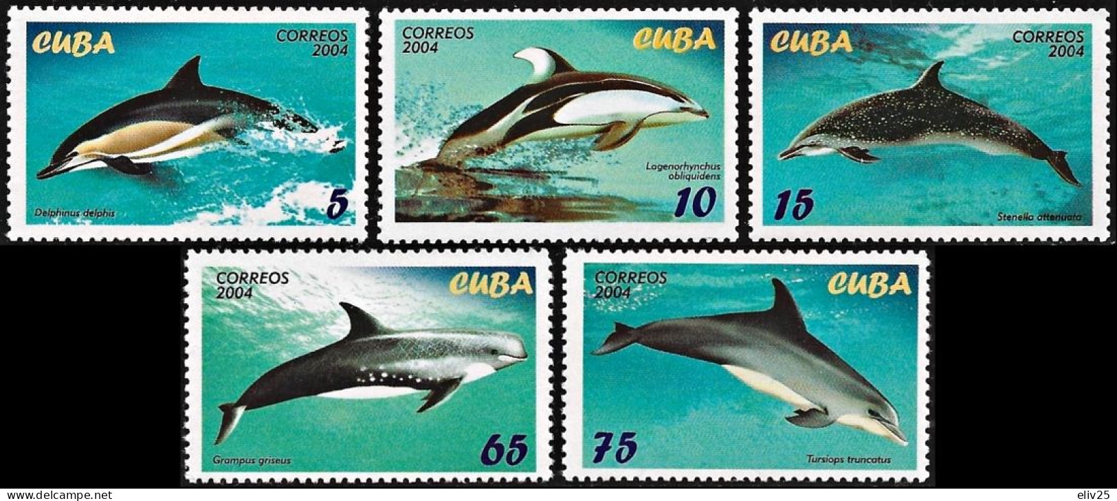 Cuba 2004, Dolphins - 5 V. MNH - Delfine