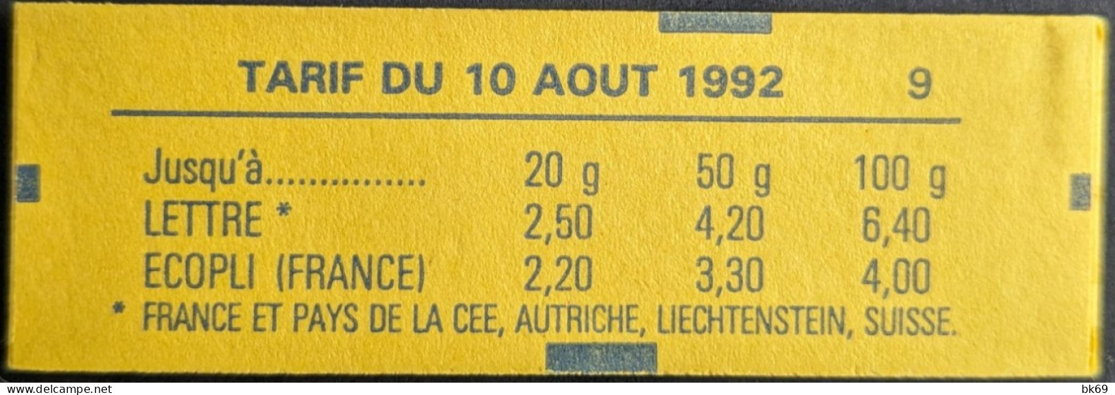2715 C3 Conf. 9 Date 5/ 26.10.92 Carnet Fermé Briat 2.50F - Moderne : 1959-...