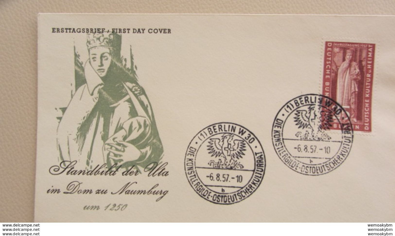 Berlin: FDC-Brief Mit 25 Pf "Uta Vom Naumb. Dom" SoSt. Berlin W 30 Vom 6.8.57 Knr: 173 - 1948-1970