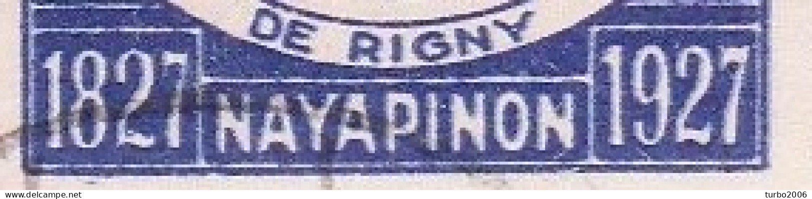 GREECE 1927 Centenary Of Navarino Naval Battle Admiral De Rigny Blue Double Printing Vl. 442 VAR - Gebruikt