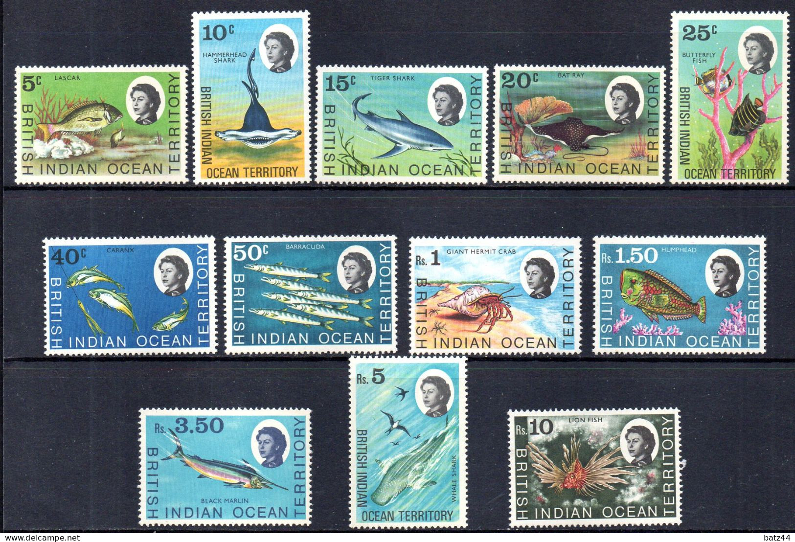 British Indian Ocean Territory  BIOT 1968 N° YT 16 à 30 Tous Neuf ** Sans Charnière Without Hinge - British Indian Ocean Territory (BIOT)