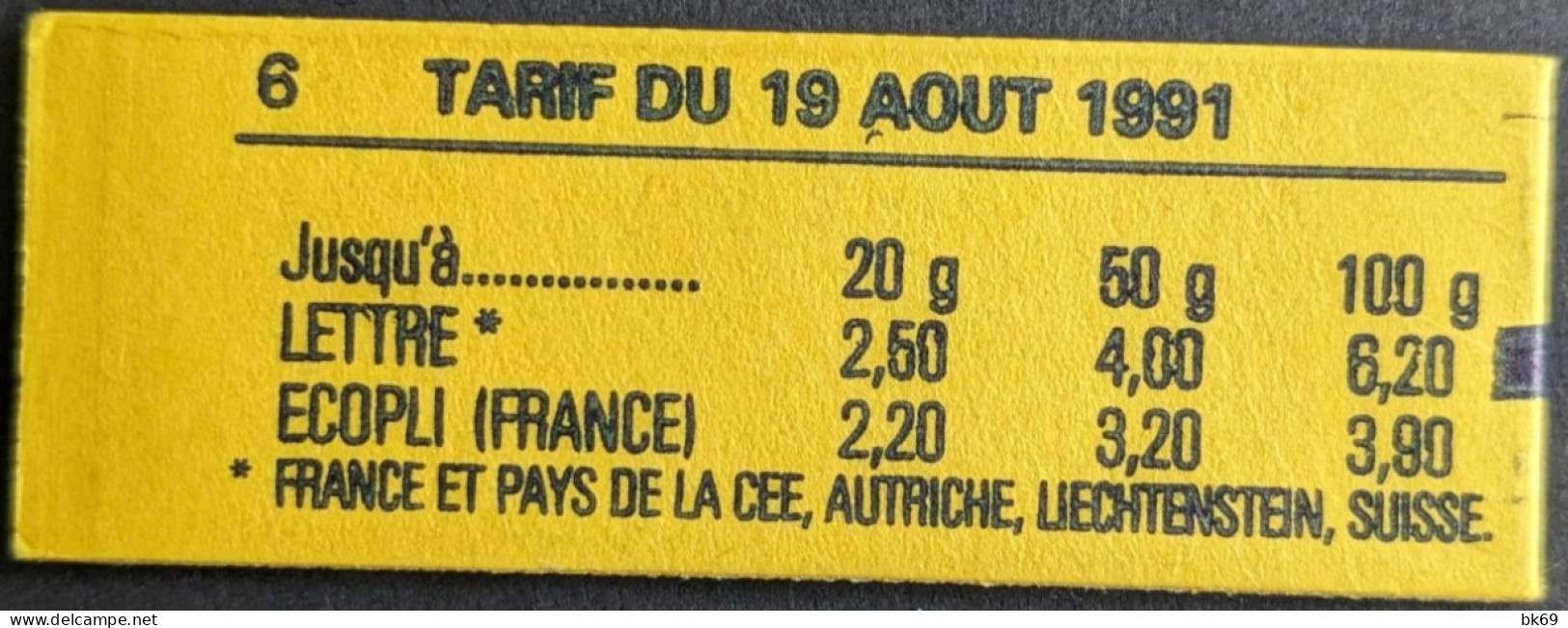 2715 C4A Conf. 6 Date 5/ 29.8.91 Carnet Fermé Briat 2.50F - Modern : 1959-...