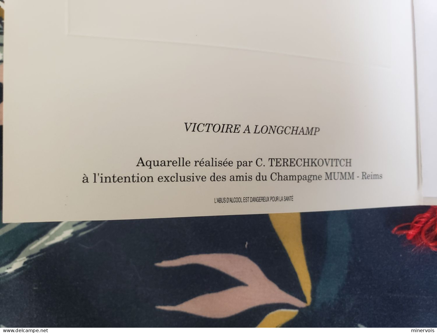 Menu Victoire A Longchamp 16/03/1999 - Aquarelle Numeroté C.terechkovitch - Menus