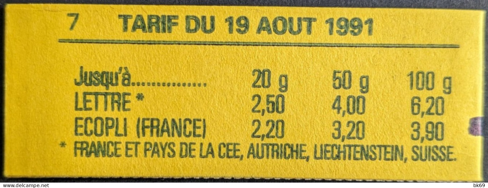 2715 C5A Conf. 7 Texte Bleu-Vert (pas Noir) Carnet Fermé Briat 2.50F - Moderne : 1959-...