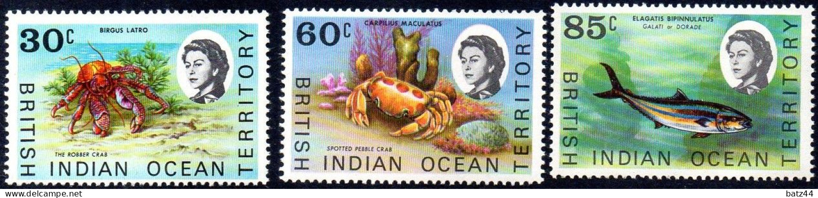 British Indian Ocean Territory  BIOT 1970 N° YT 36 à 38 Tous Neuf ** Sans Charnière Without Hinge - Territoire Britannique De L'Océan Indien