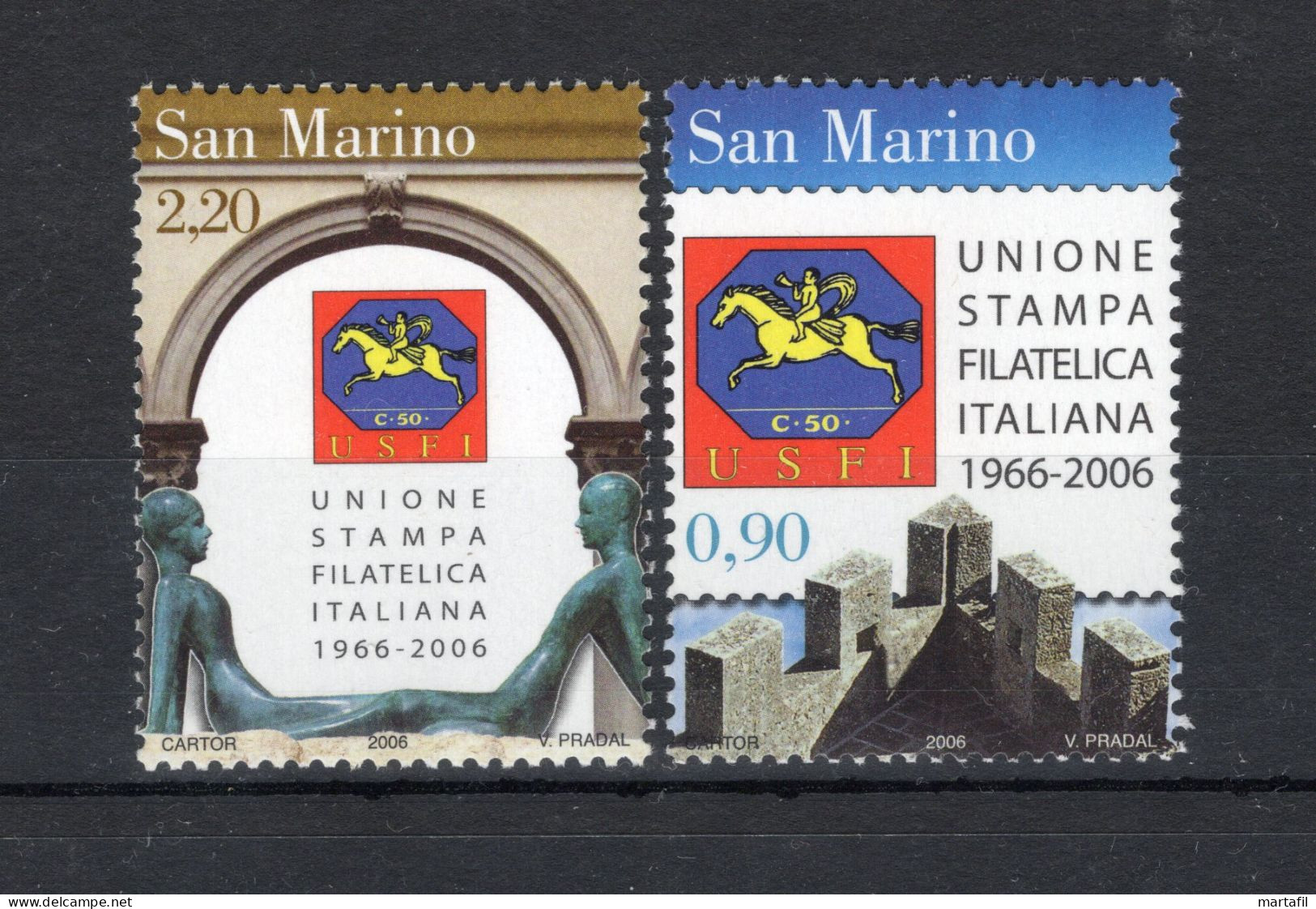 2006 SAN MARINO SET MNH ** 2126/2117 40° Ann. Dell'Unione Stampa Filatelica Italiana USFI - Unused Stamps