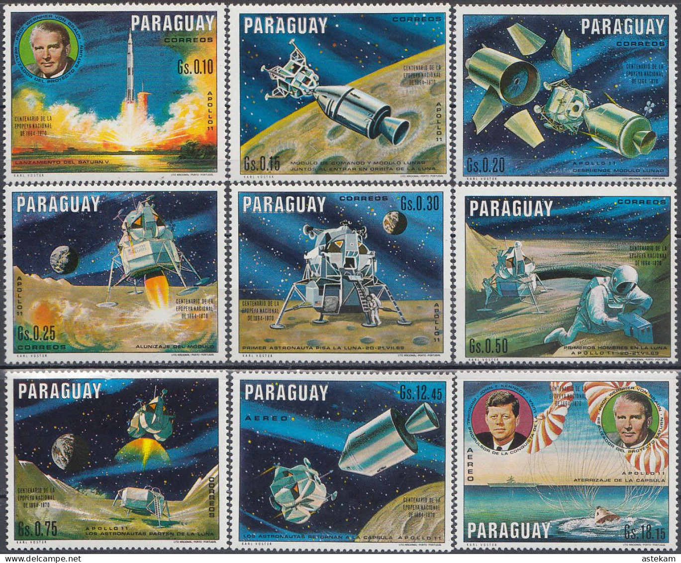PARAGUAY 1970, SPACE, COMPLETE MNH SERIES With GOOD QUALITY, *** - Paraguay