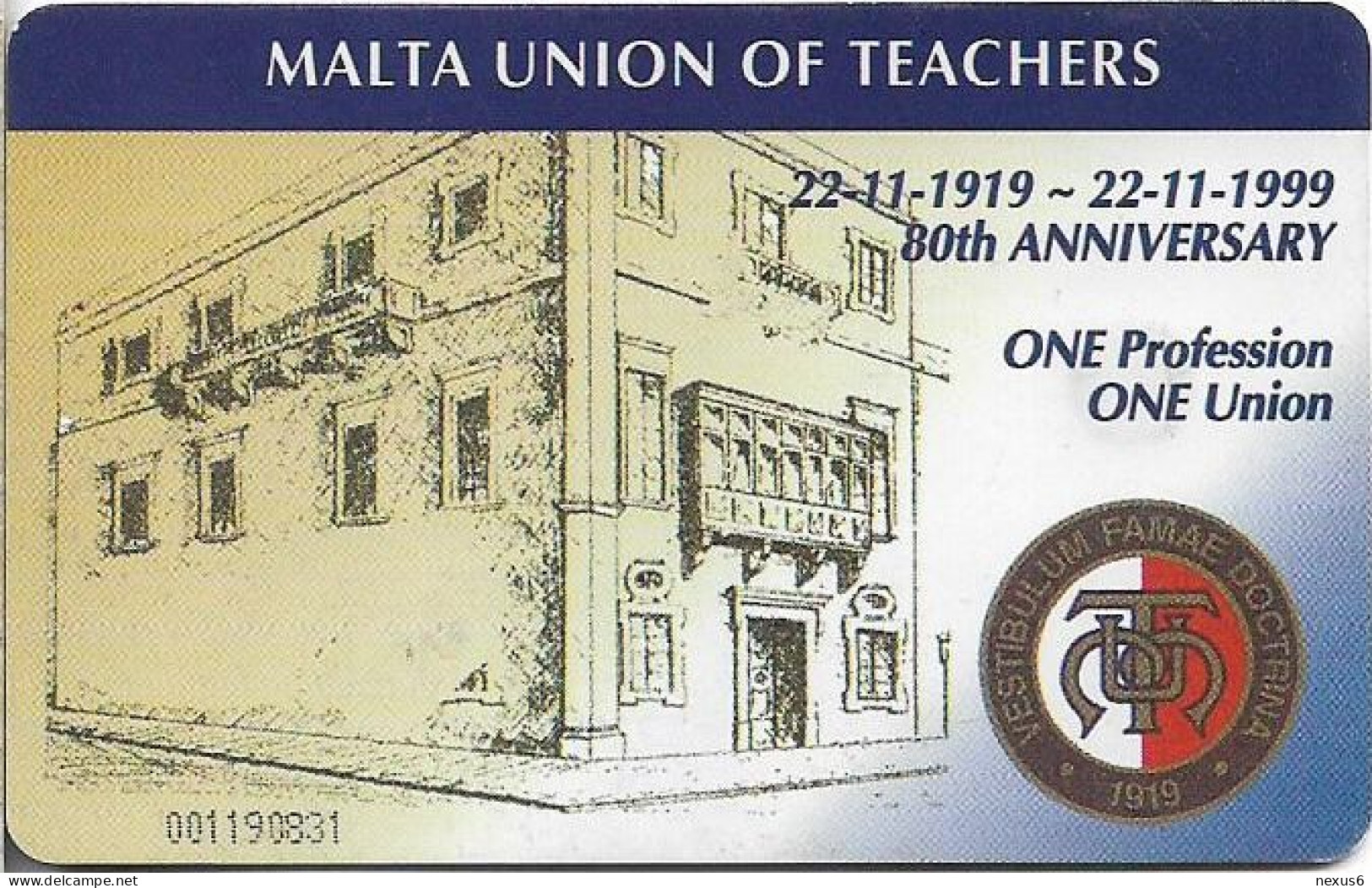 Malta - Maltacom - Antonio Galea MUT Founder, 12.1999, 40U, 10.000ex, Used - Malte
