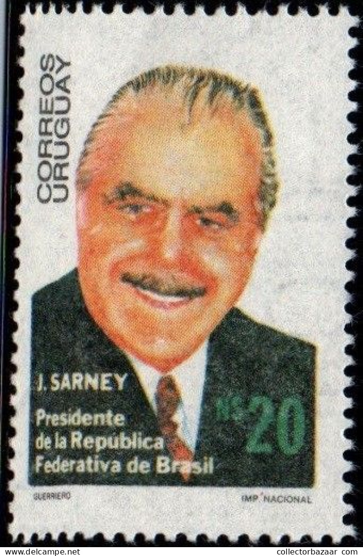 1986 Uruguay State Visit Of President Jose Sarney Brazil #1218 ** MNH - Uruguay