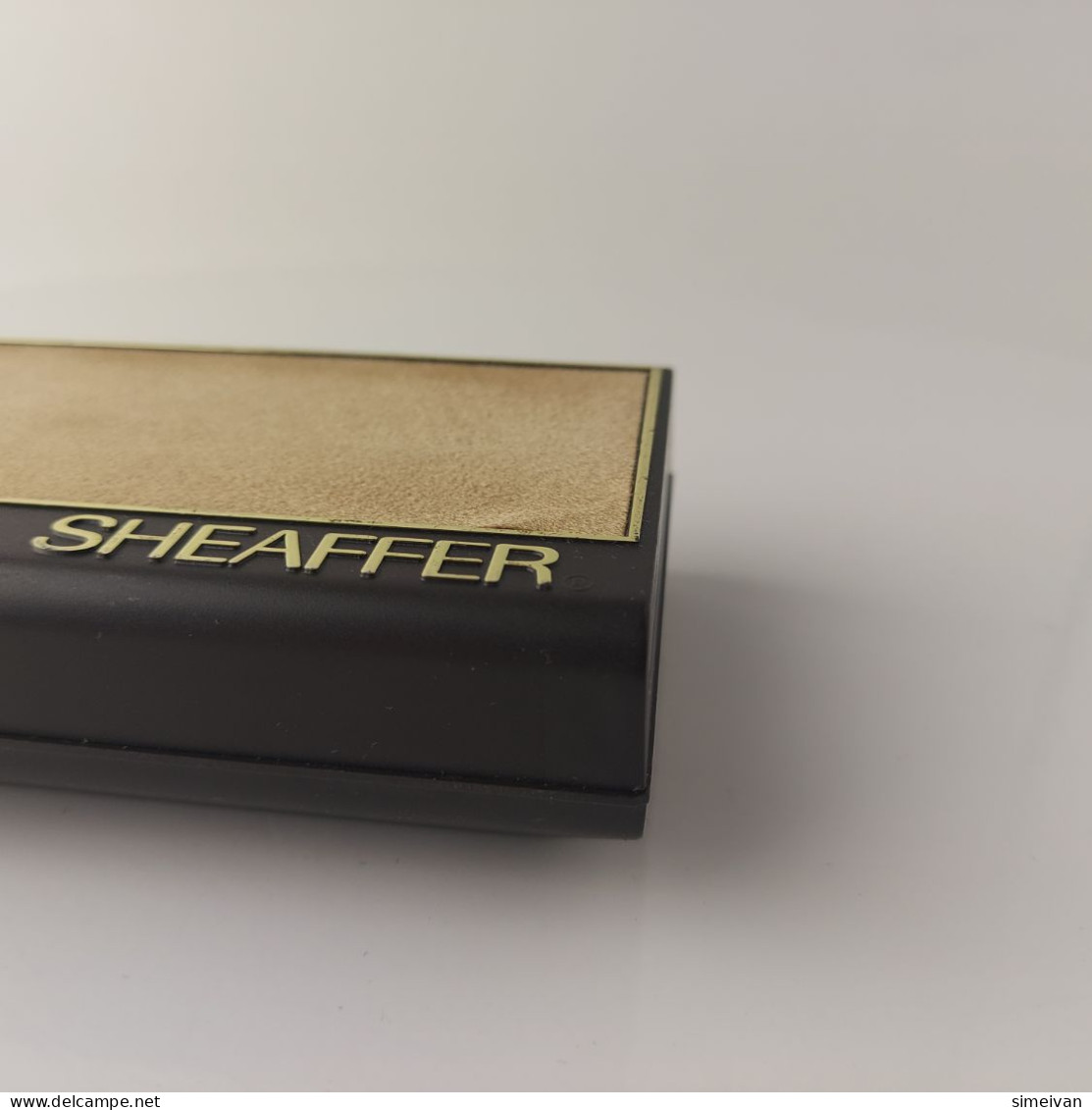 Sheaffer Vintage Empty Box Brown Hard Plastic Gold Logo Three Slots #5526 - Lapiceros