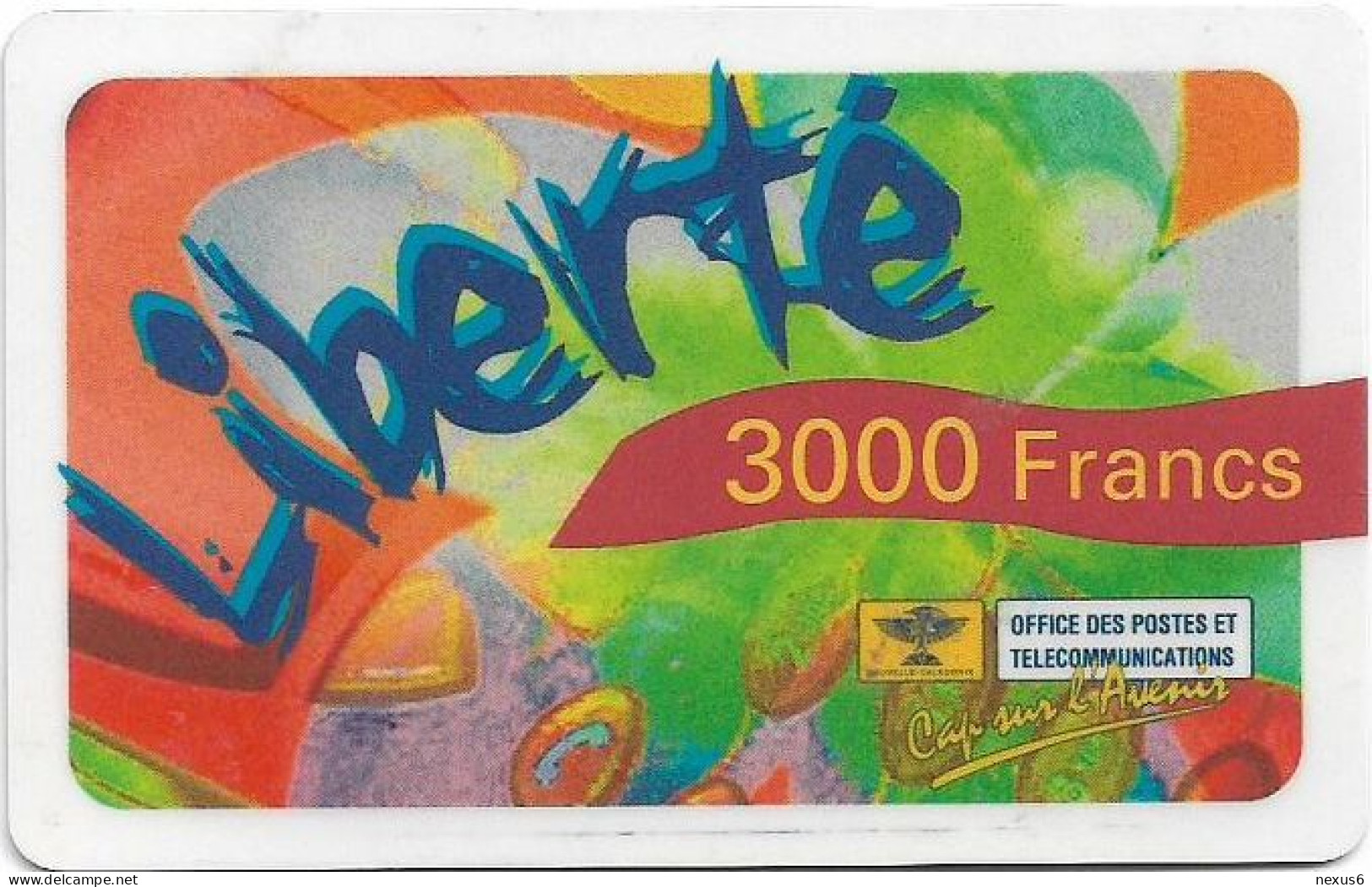 New Caledonia - OPT - Liberte - Flowers, Type #3B (Reverse 2), GSM Refill 3.000CFP, Exp.31.12.2002, Used - Nieuw-Caledonië