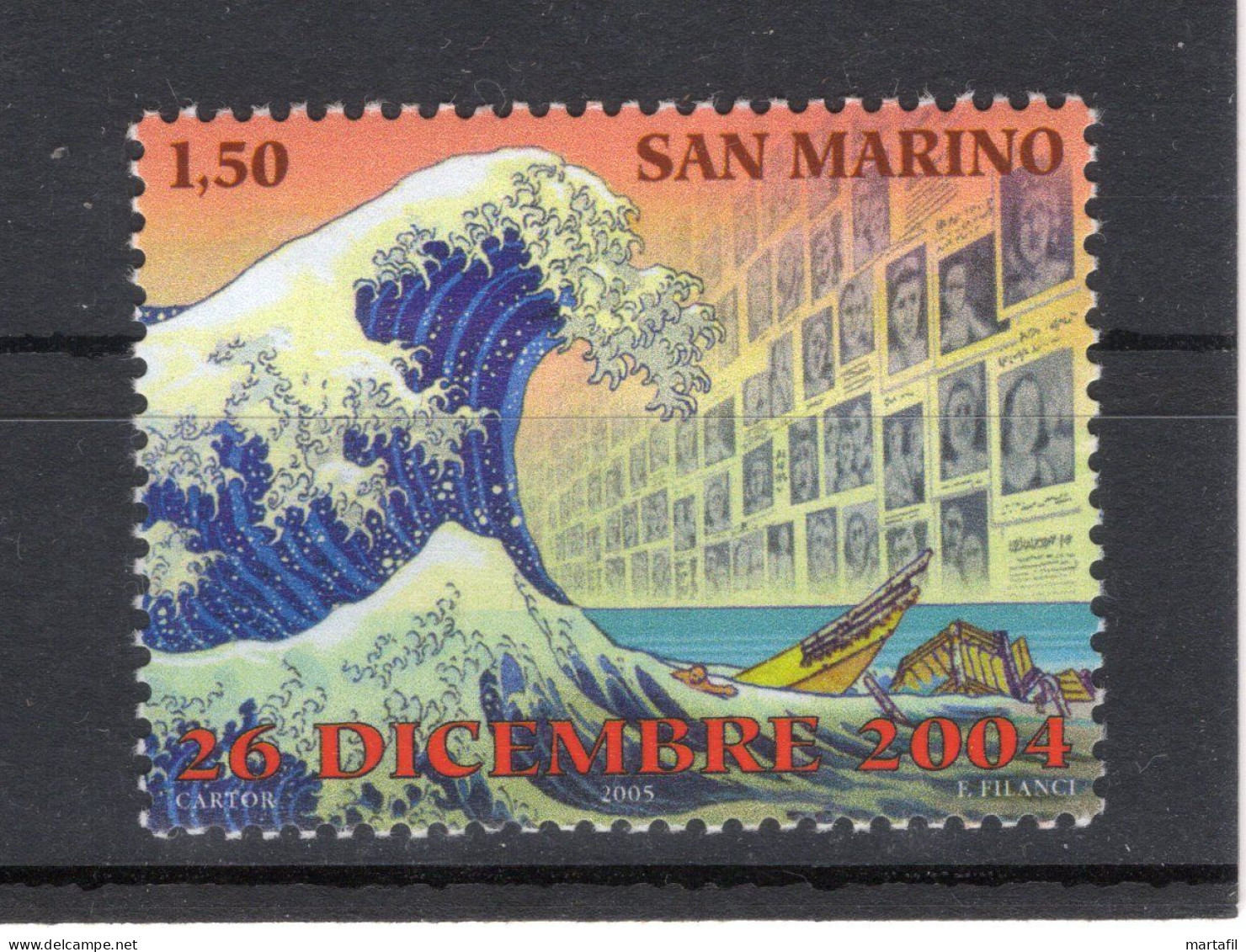 2005 SAN MARINO SET MNH ** 2034 Tsunami, Arte, Hokusai Katsushika - Nuovi