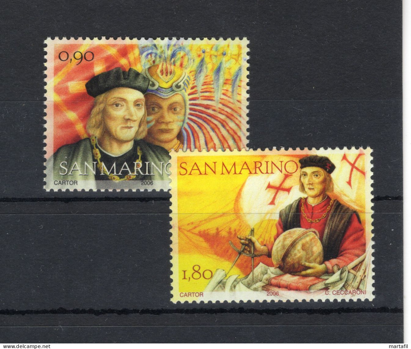 2006 SAN MARINO SET MNH ** 2092/2093 500° Ann. Della Morte Di Colombo - Nuovi