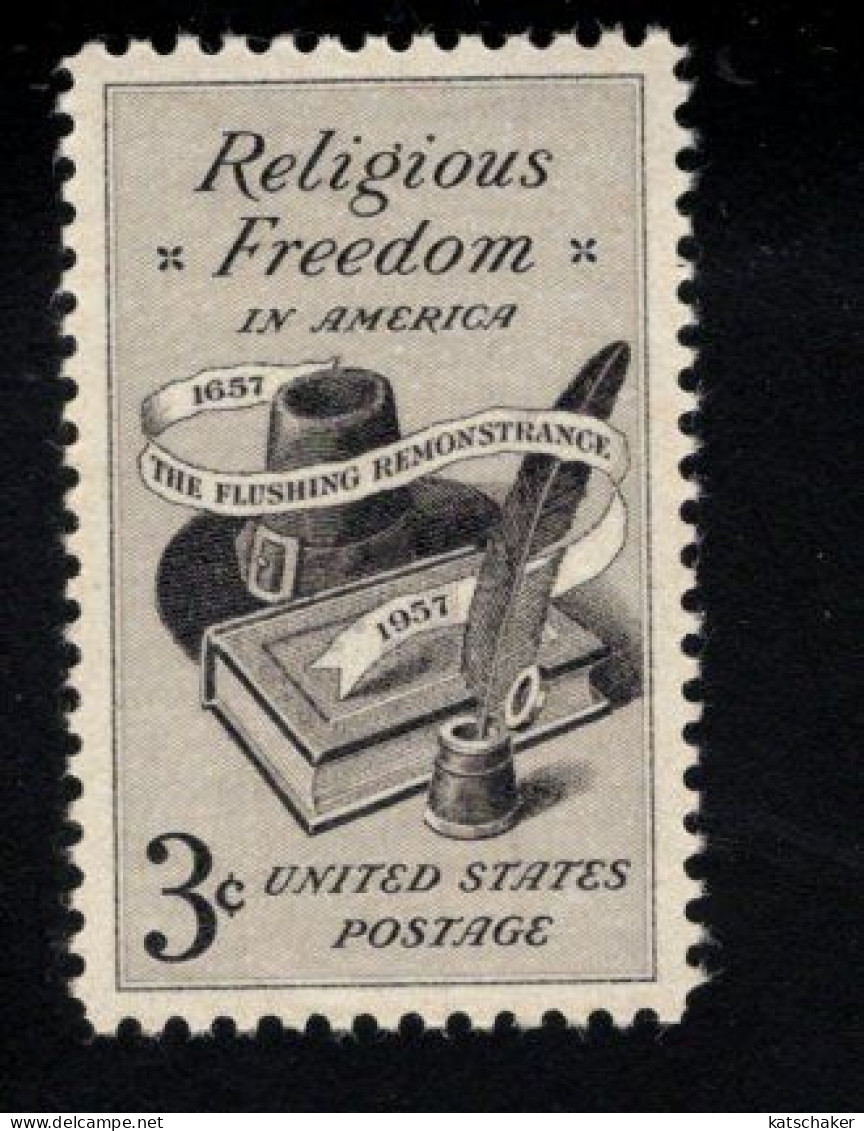 204356711 1957 SCOTT 1099 (XX) POSTFRIS MINT NEVER HINGED -  RELIGIOUS FREEDOM IN AMERICA - Nuevos