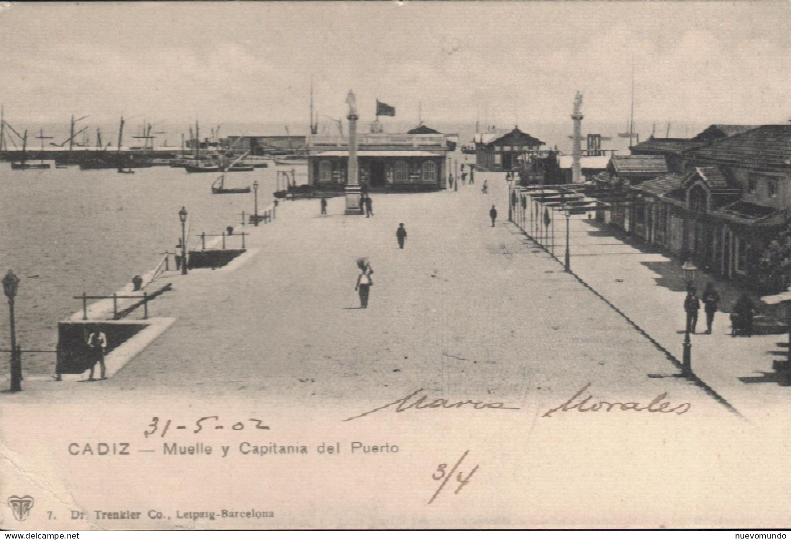 Cádiz.Muelle Y Capitanía Del Puerto Editor Dr.Trenkler.Rara - Cádiz