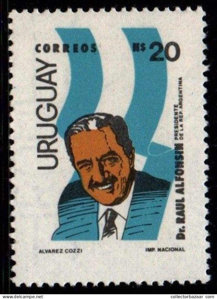 1986 Uruguay State Visit President Raul Alfonsin Argentina #1227 ** MNH - Uruguay