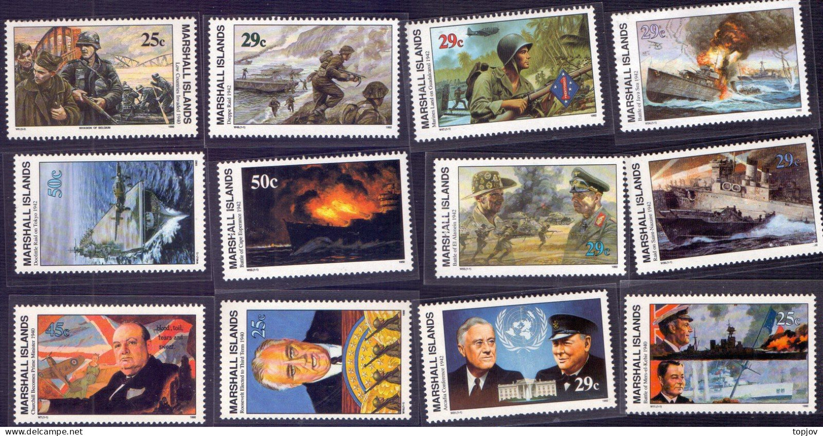 MARSHALL Is  - USA + BRITISH  ARMY - **MNH - 1991 - WW2