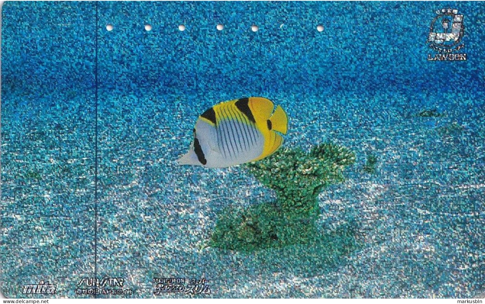 Japan Tamura 50u Old Private 110 - 190824 Underwater Fish Fujicolor Foil Holographic - Japon