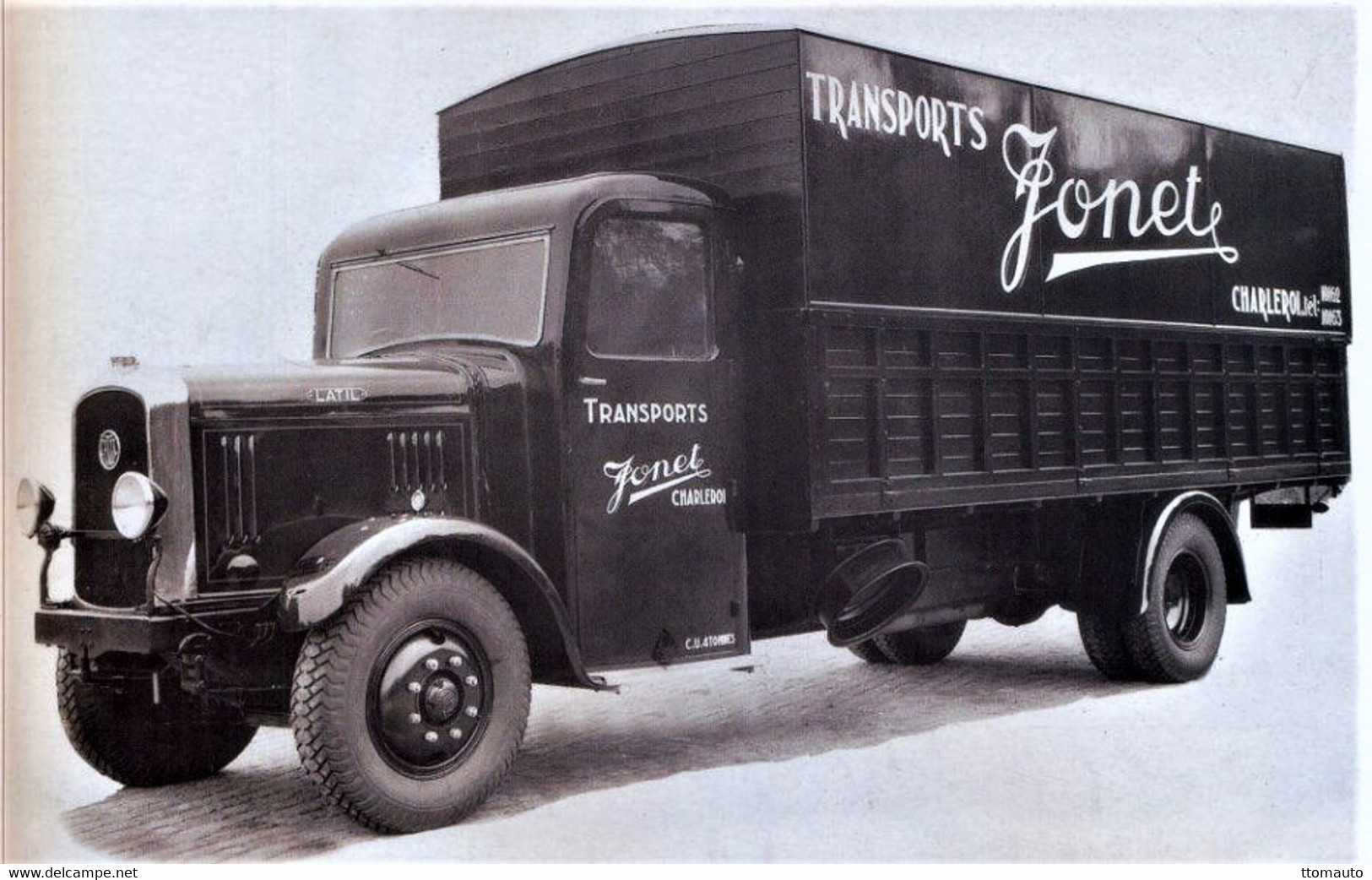 Latil Camion - Transports Jonet, Charleron  -  15x10cms PHOTO - Camión & Camioneta