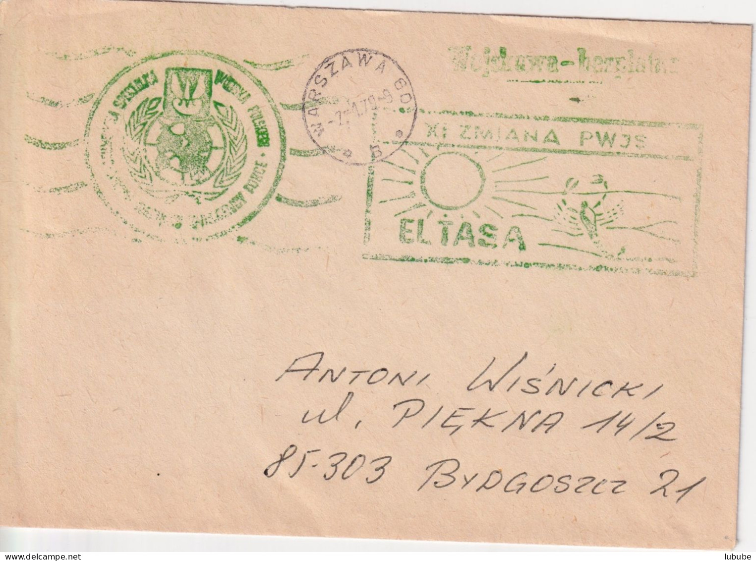 Militärpost Brief  "United Nations Emergency Force - El Tasa"  Warszawa      1979 - Storia Postale