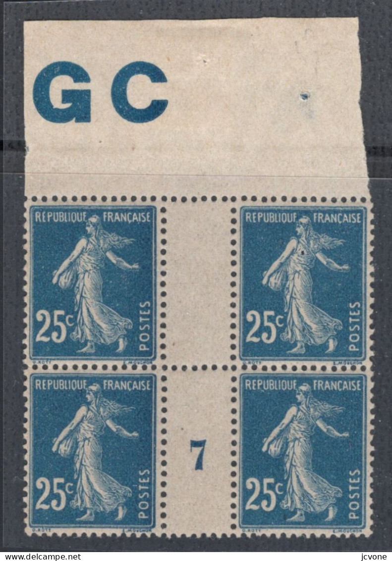 Semeuse 140**/MNH- Millésime GC 7, Papier Gris, Tbc, Sublime, Rare ! Cote : 180€ - Millesimi