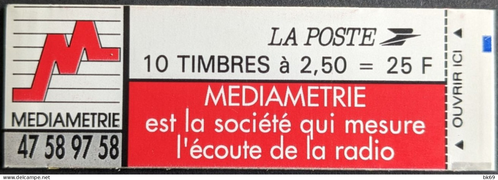 V 2720 C3a Conf. - Repère GRIS Au Recto Publicité Médiametrie Carnet Fermé Briat 2.50F - Moderne : 1959-...