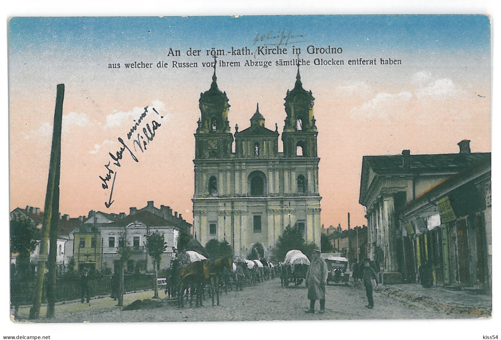 BL 37 - 15347 GRODNO, Market & Church, Belarus - Old Postcard, CENSOR - Used - 1917 - Belarus