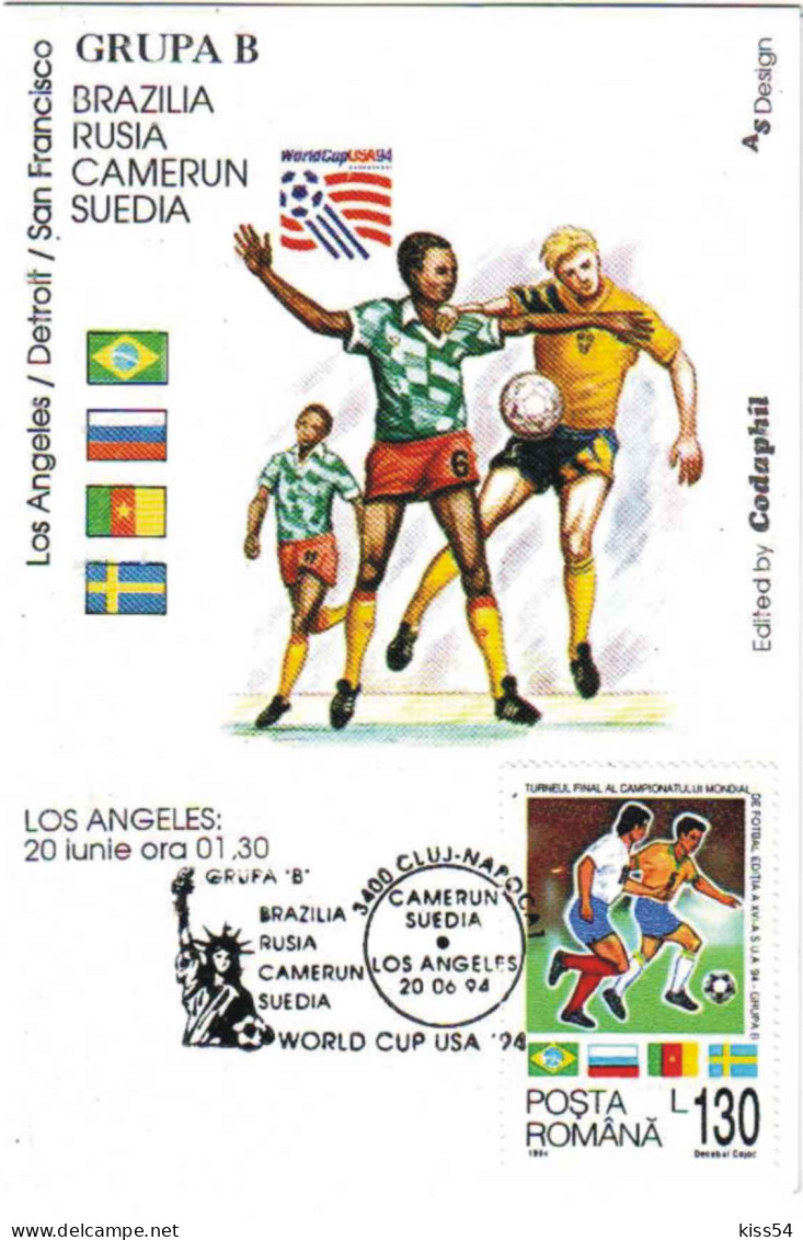 MAX 44 - 18 FOOTBALL, World Cup USA, Romania - Maximum Card - 1994 - 1994 – USA