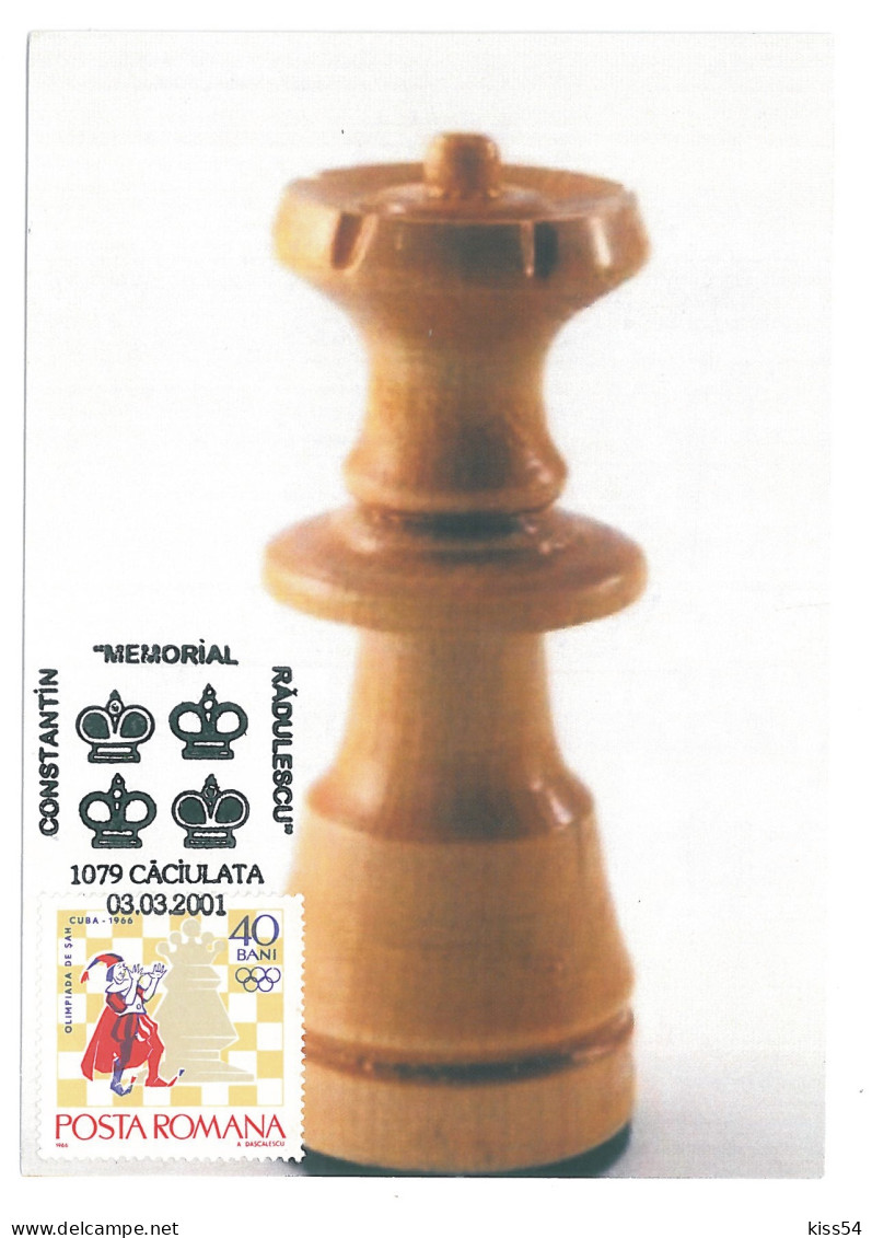 MAX 44 - 9 CHESS, Romania - Maximum Card - 2001 - Scacchi