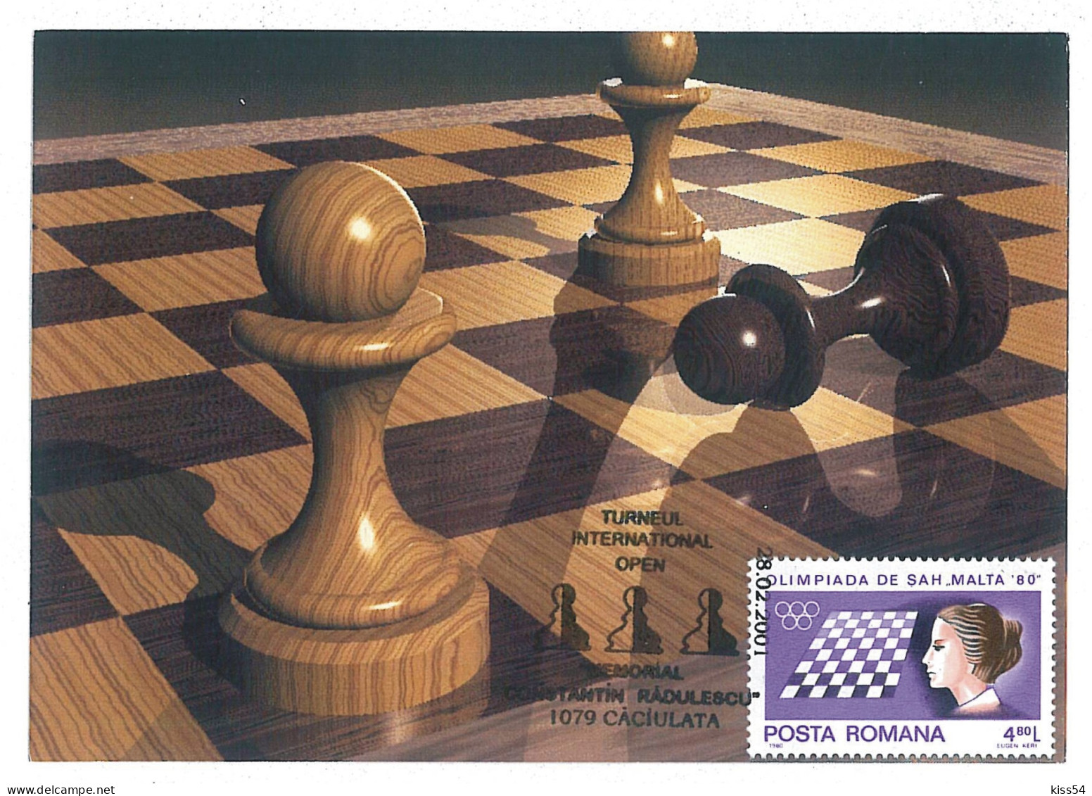 MAX 44 - 616 CHESS, Romania - Maximum Card - 2001 - Echecs