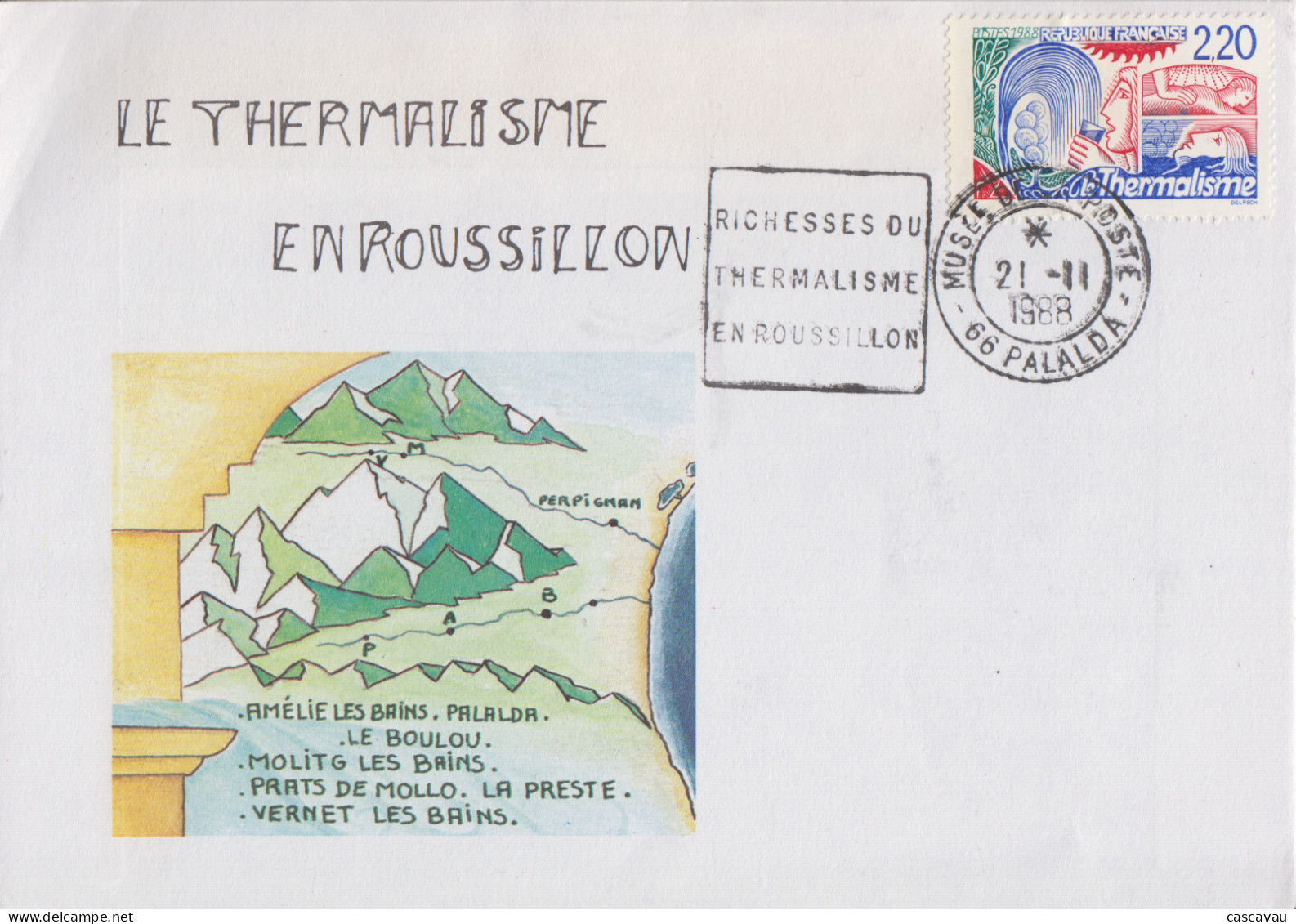 Enveloppe   FRANCE    Le  THERMALISME  En   ROUSSILLON     PALALDA   1988 - Termalismo