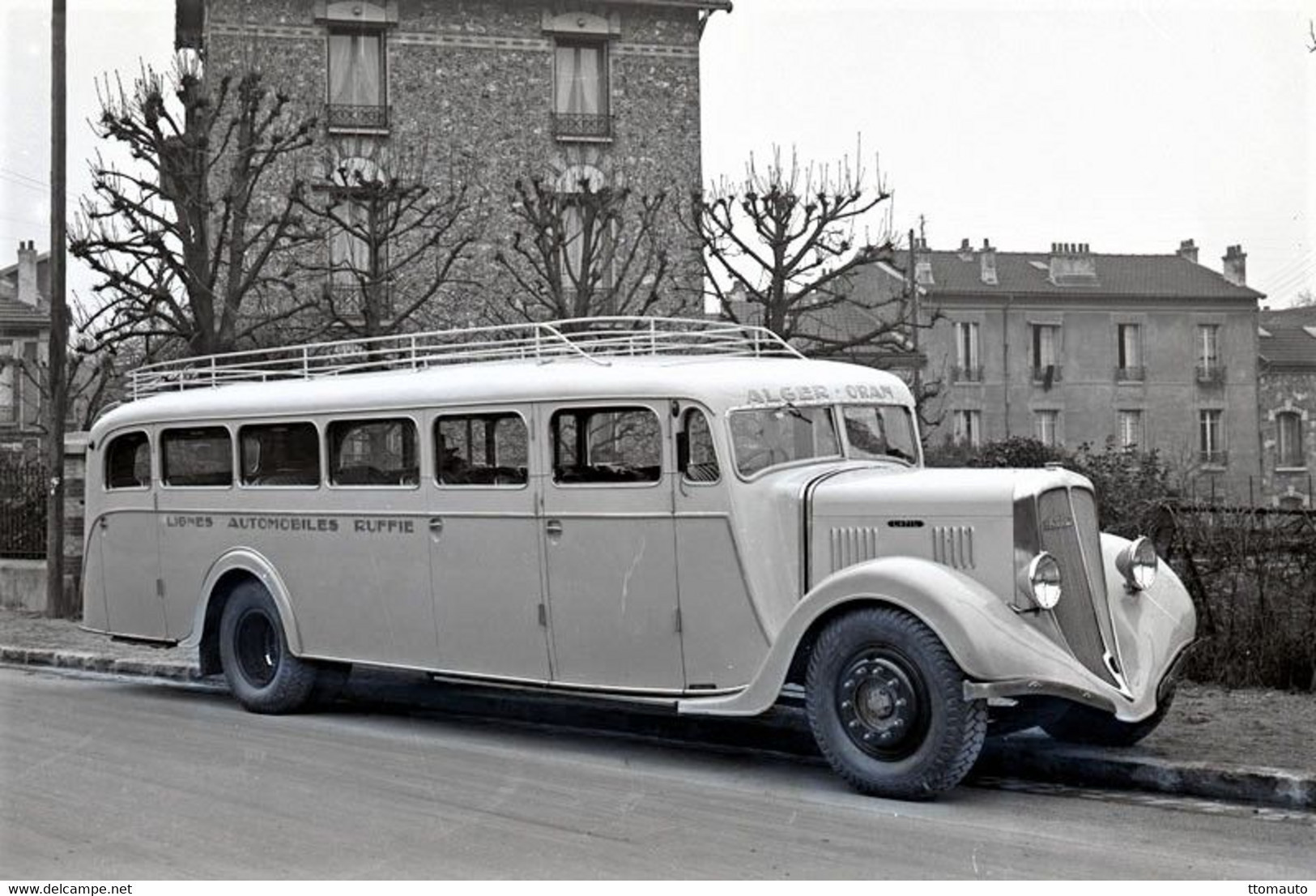 Latil Type V3AB3  Ancien Autobus - Route Alger-Oran - Lignes Automobiles Ruffie  - 15x10cms PHOTO - Buses & Coaches