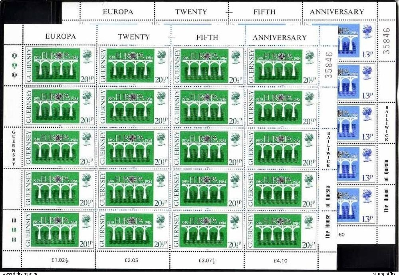 GUERNSEY MI-NR. 286-287 POSTFRISCH(MINT) KLEINBOGEN EUROPA 1984 BRÜCKE - 1984