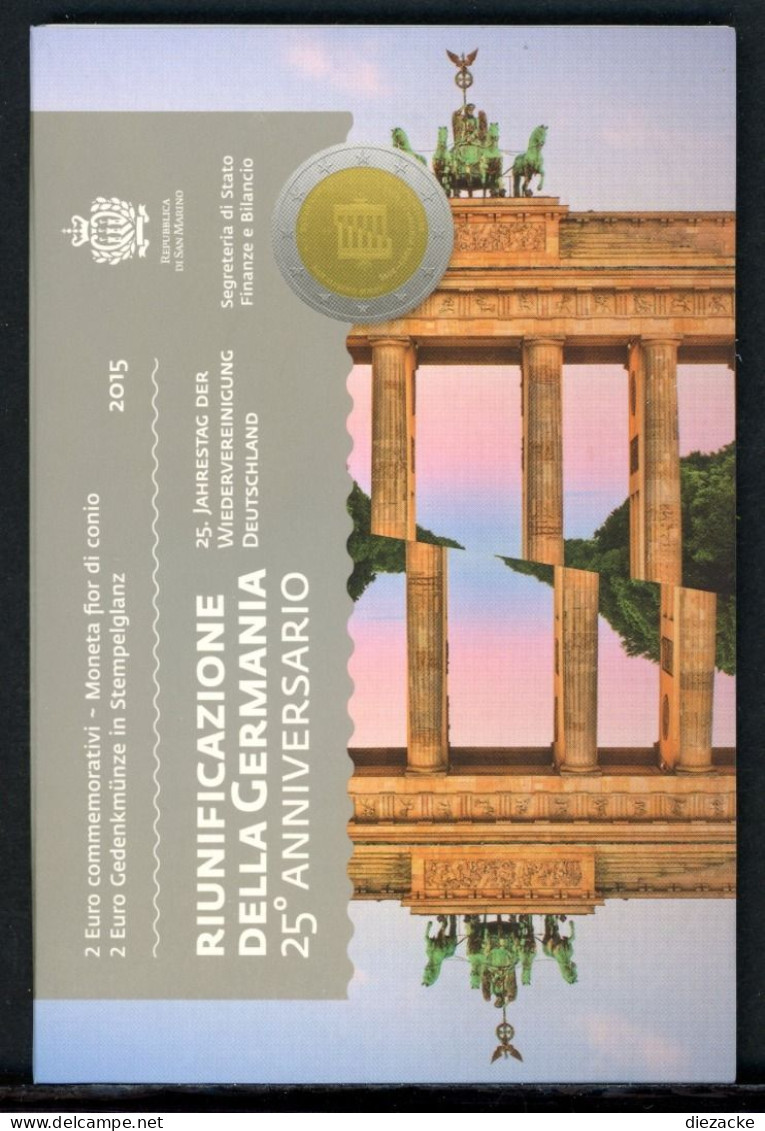 San Marino Coincard 2 Euro 2015 Im Folder "Berliner Mauer" ST (EM032 - San Marino